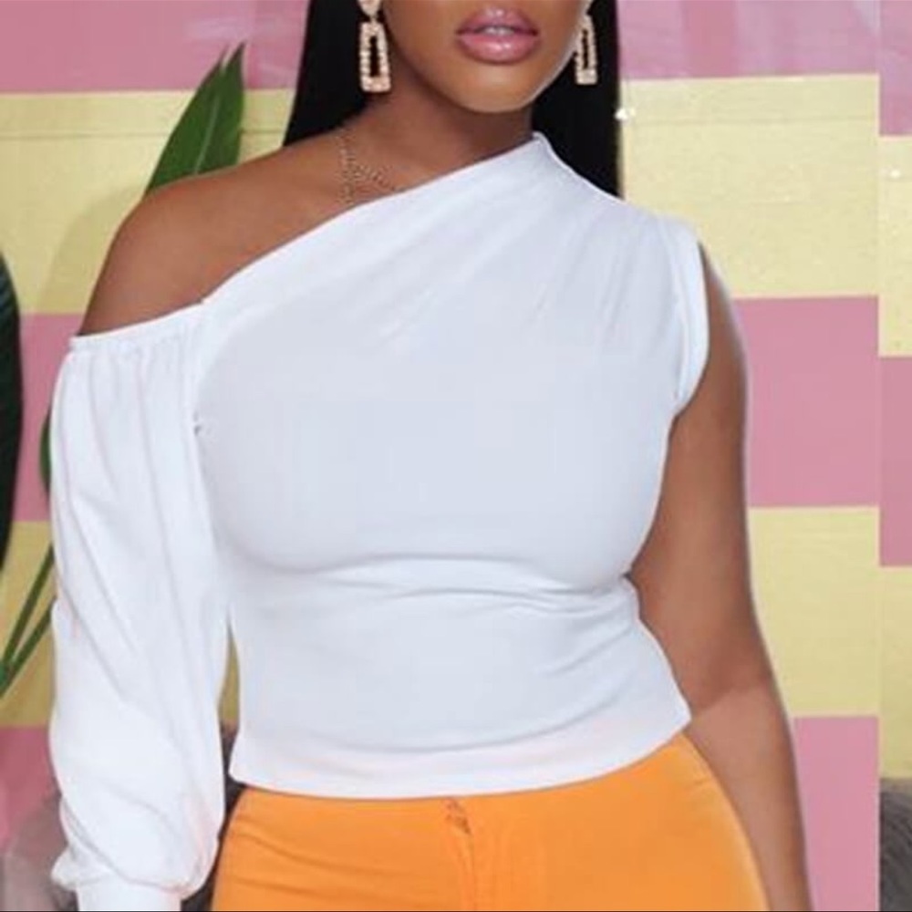 White one sleeve blouse